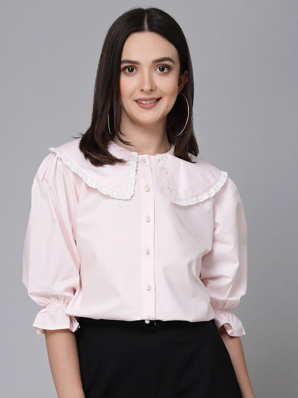 Gaya Pukulan Pink Puff Lengan Pink Gaya Baju Atas