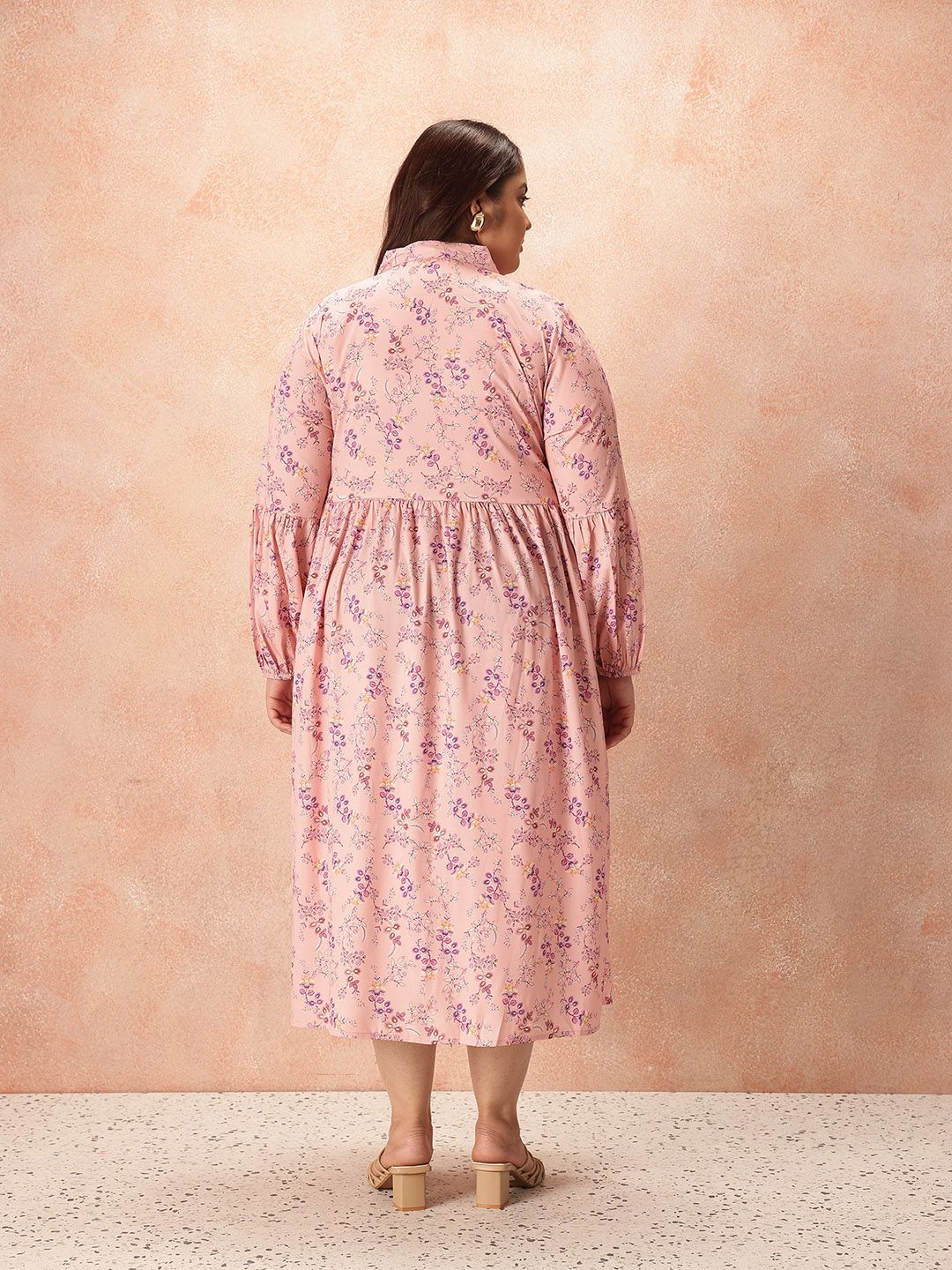 all about you Floral Print Shirt Style Midi Dress