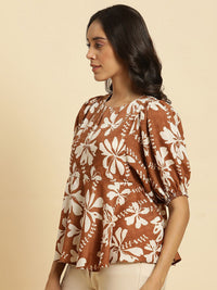 W Floral Printed A Line Top