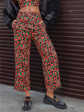 DressBerry Dark Floral Printed Romance Trousers