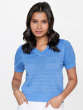 AND Self Design V-Neck Cotton Top