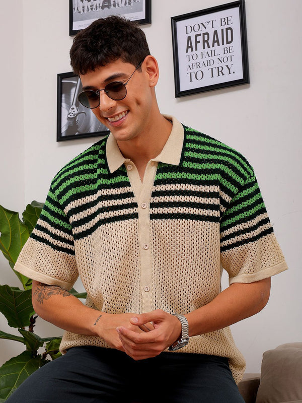 The Indian Garage Co Striped Spread Collar Relaxed Fit Shirt