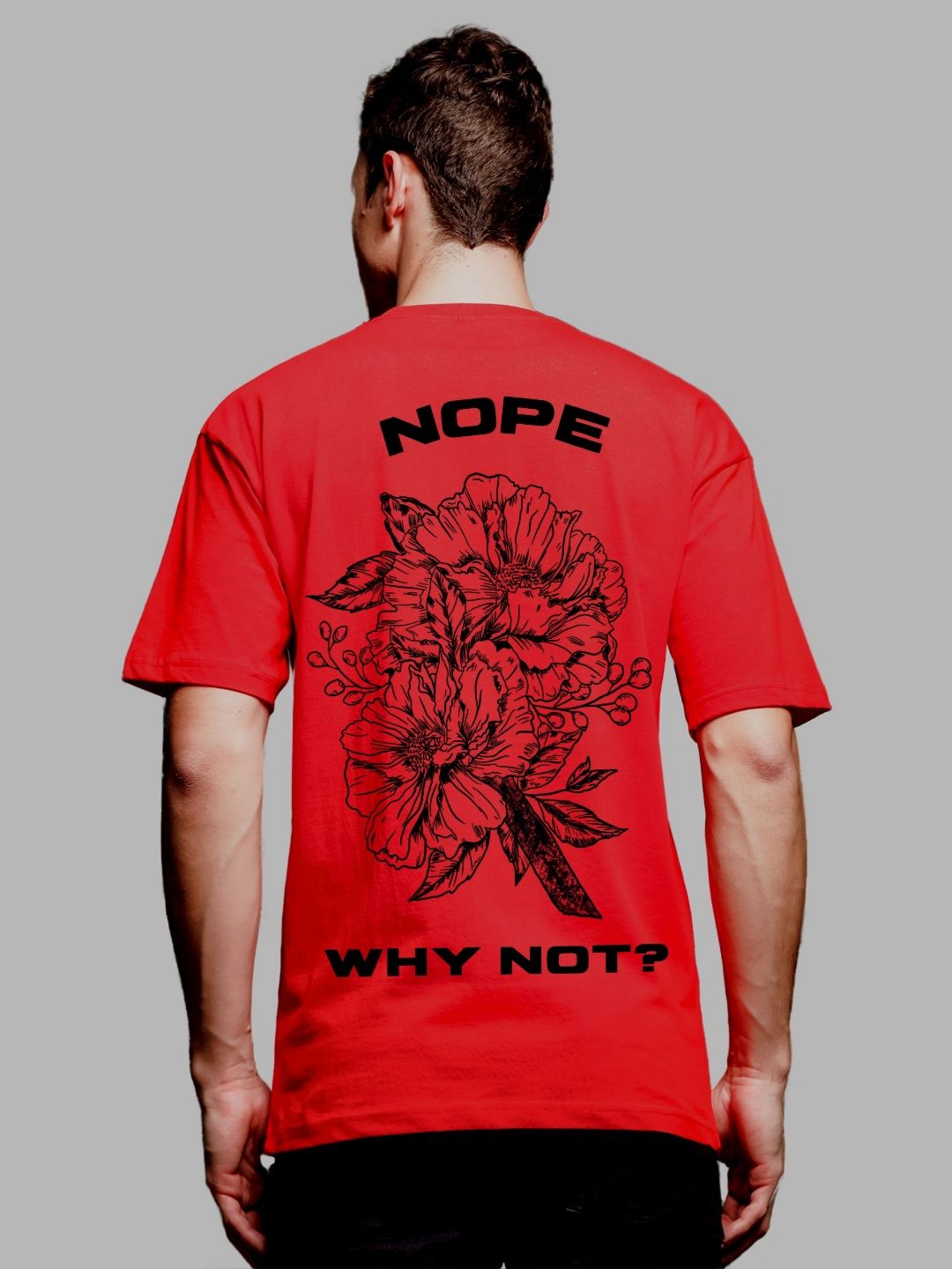 ADRO Men Graphic Printed Round Neck Cotton Oversized T-Shirt