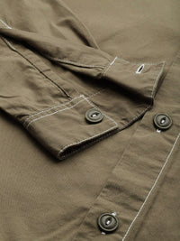 The Indian Garage Co Men Olive Boxy Fit Solid Street Wear Shirt