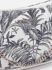 Lino Perros Floral Printed Structured Shoulder Bag With Chain Detail