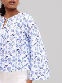 DressBerry Oceanic Pearls Printed A-Line Top