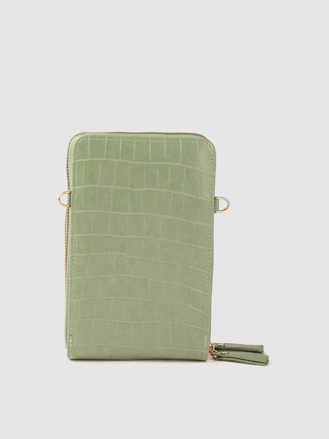 Lino Perros Green Animal Textured PU Structured Sling Bag