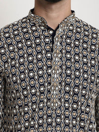 SOJANYA Ethnic Motifs Embroidered Thread Work Cotton Straight Kurta