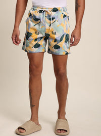 Bene Kleed Men Mid-Rise Printed Cotton Slim Fit Shorts