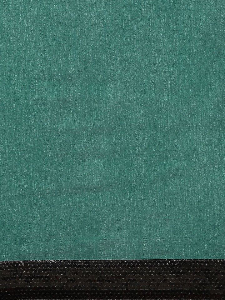 Saree mall Teal Green Solid Saree