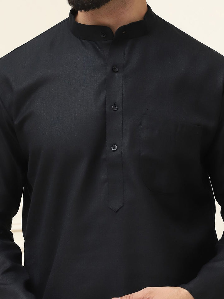 SOJANYA Kurta Linen Kapas Biasa Kolar Mandarin Dengan Pijama
