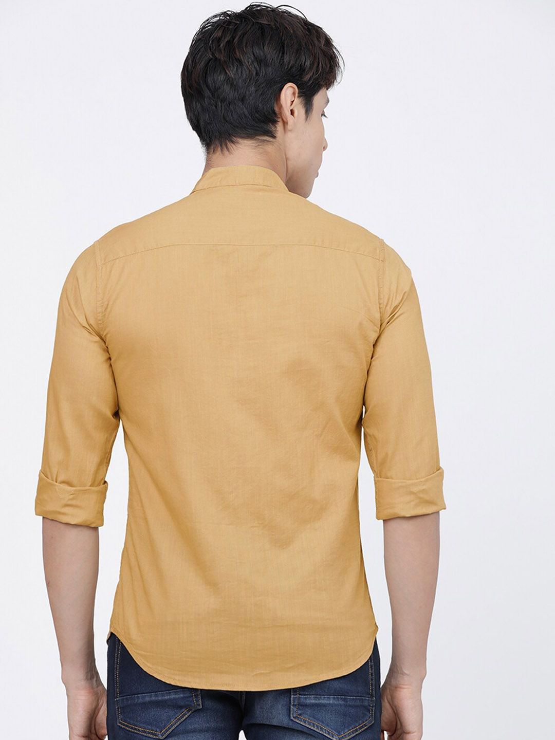 The Indian Garage Co Men Khaki Pure Cotton Casual Shirt