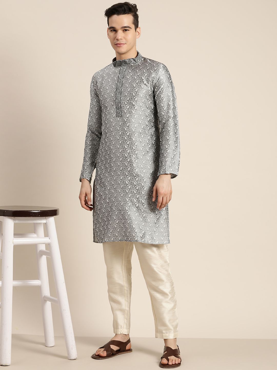 SOJANYA Paisley Silk Cotton Kurta