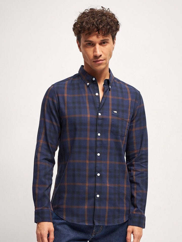 THE BEAR HOUSE Men Slim Fit Tartan Checks Opaque Checked Casual Shirt