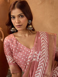 Saree mall Floral Zari Block Print Ready to Wear Sarees