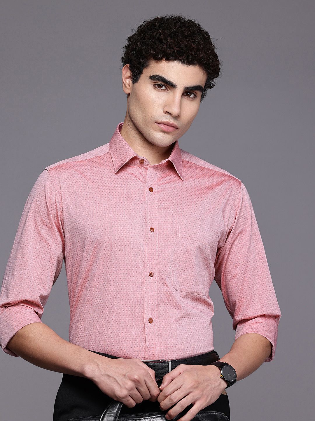 Raymond Pure Cotton Textured Slim Fit Formal Shirt