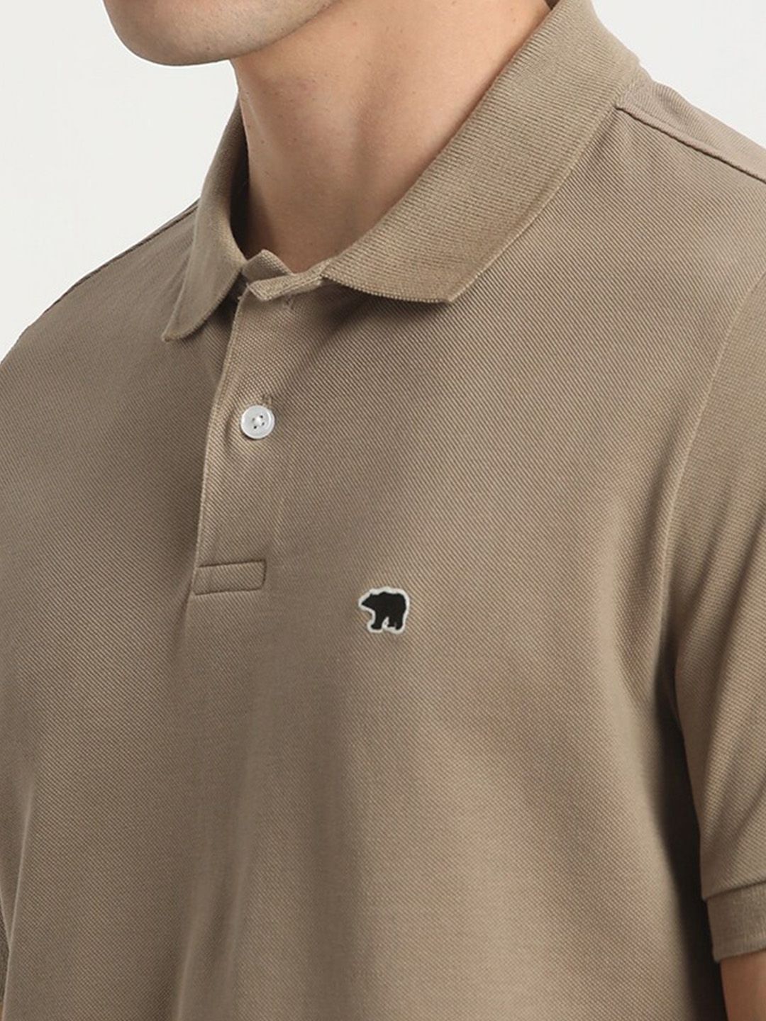 THE BEAR HOUSE Polo Collar Slim Fit Pure Cotton T-shirt