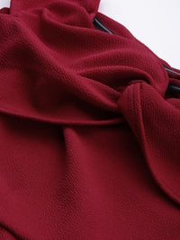 SASSAFRAS Women Maroon Solid Basic Jumpsuit