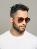 IDEE Men Aviator Sunglasses with UV Protected Lens IDS2920C2PSG