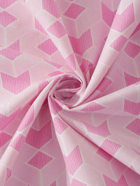KLOTTHE Pink Cotton 300 TC Fitted Double Fine Bedsheet with 2 Pillow Covers-250 x 220 cm