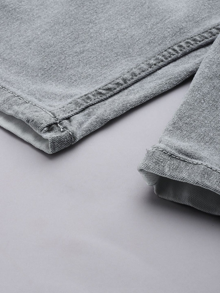 The Indian Garage Co Men White Colourblocked Denim Shorts