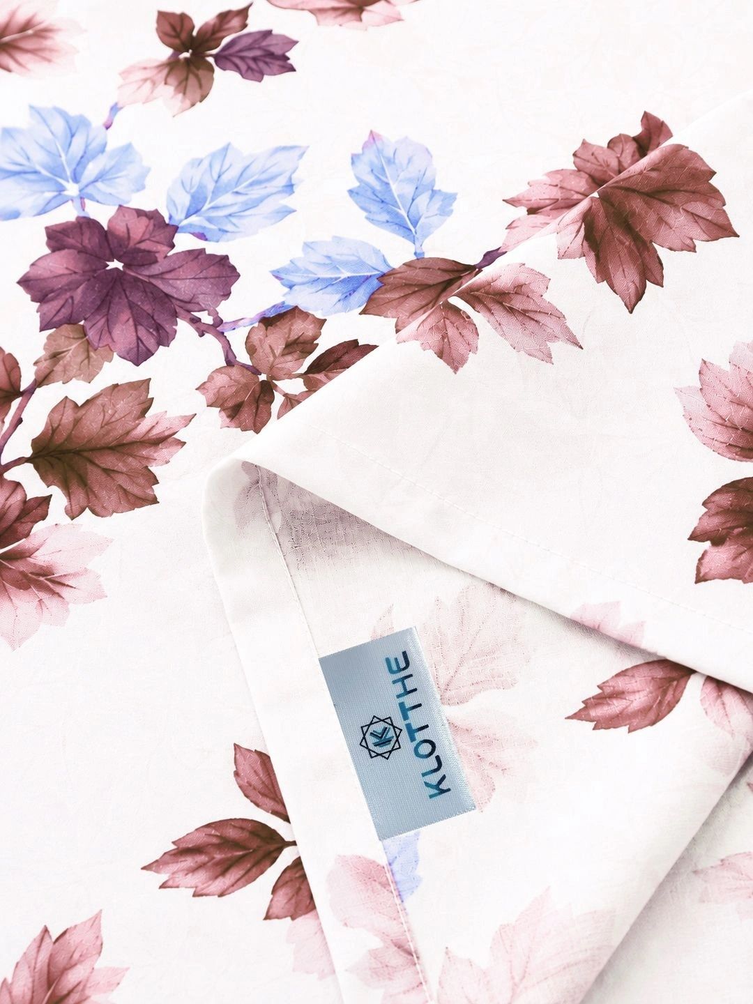 KLOTTHE Cream-Coloured Floral 300 TC King Bedsheet with 2 Pillow Covers