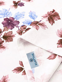 KLOTTHE Cream-Coloured Floral 300 TC King Bedsheet with 2 Pillow Covers