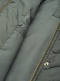 DressBerry Women Olive Green Quilted Longline Hooded Parka Jacket