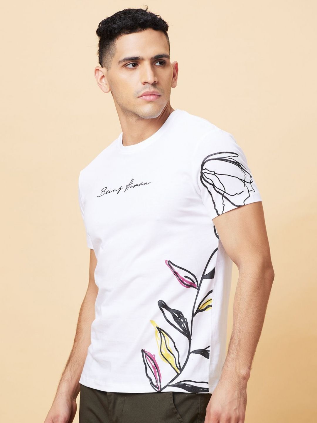 Being Human Men Printed Pure Cotton T-shirt