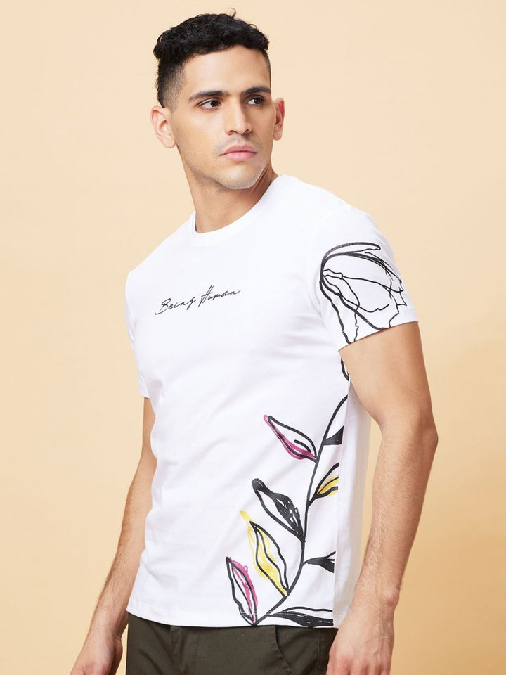 Being Human Men Printed Pure Cotton T-shirt
