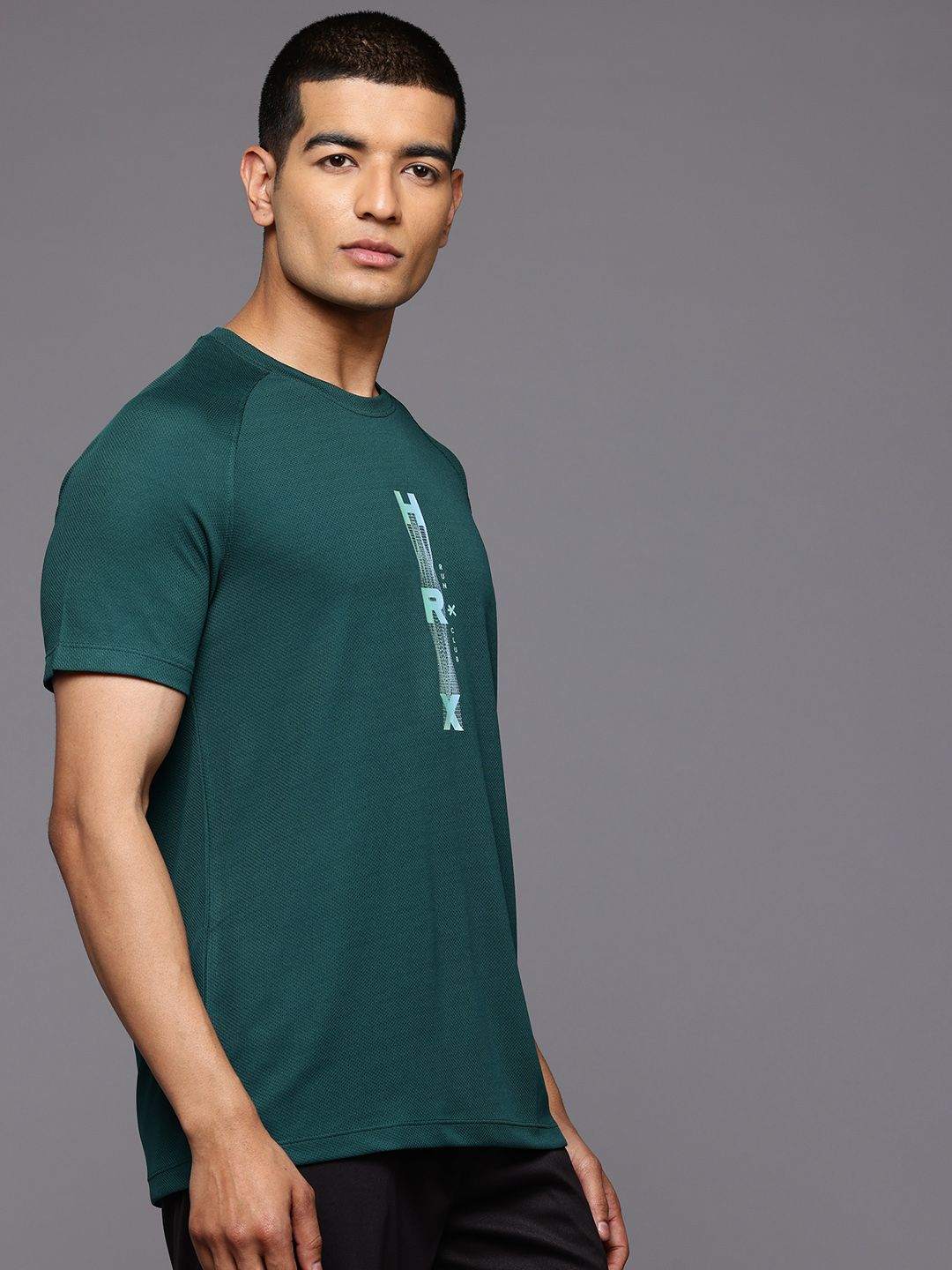 HRX by Hrithik Roshan Printed Rapid-Dry Extended Sleeves Running T-shirt