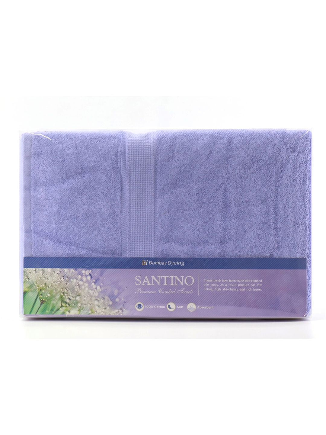 BOMBAY DYEING Blue Santino 550 GSM Pure Cotton Solid Bath Towel