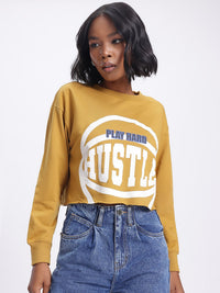 DressBerry Graphic Printed Crop Sweatshirt