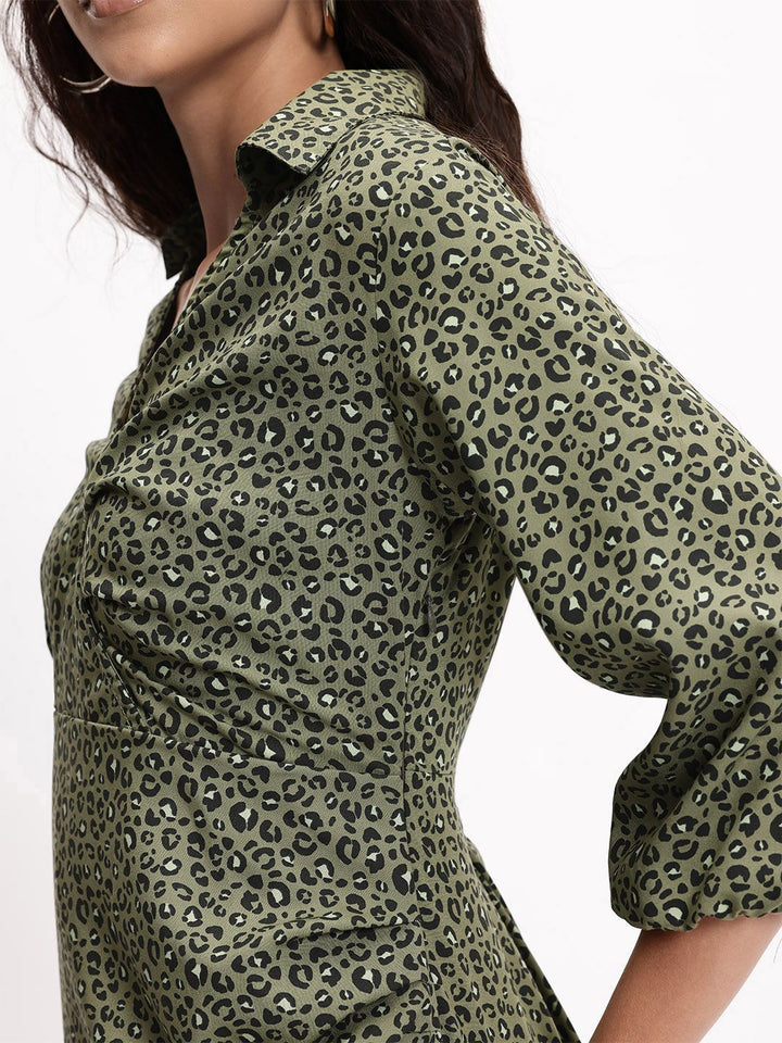DressBerry Fierce Femme Animal Print Wrap Dress