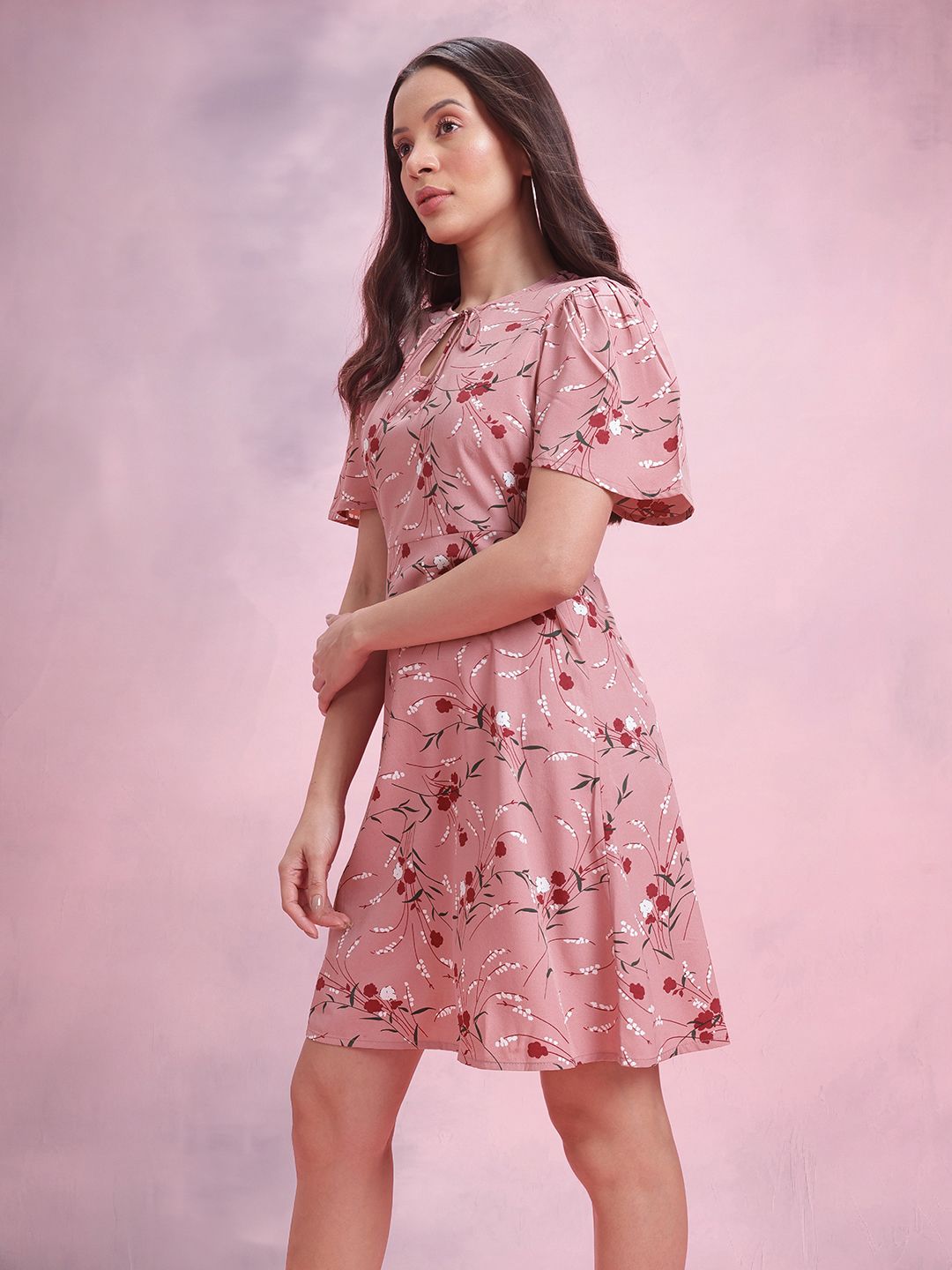 DressBerry Floral Print A-Line Dress