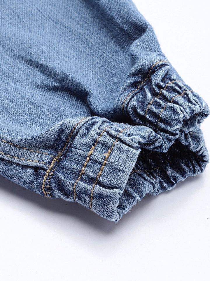 The Indian Garage Co Men Blue Denim Joggers