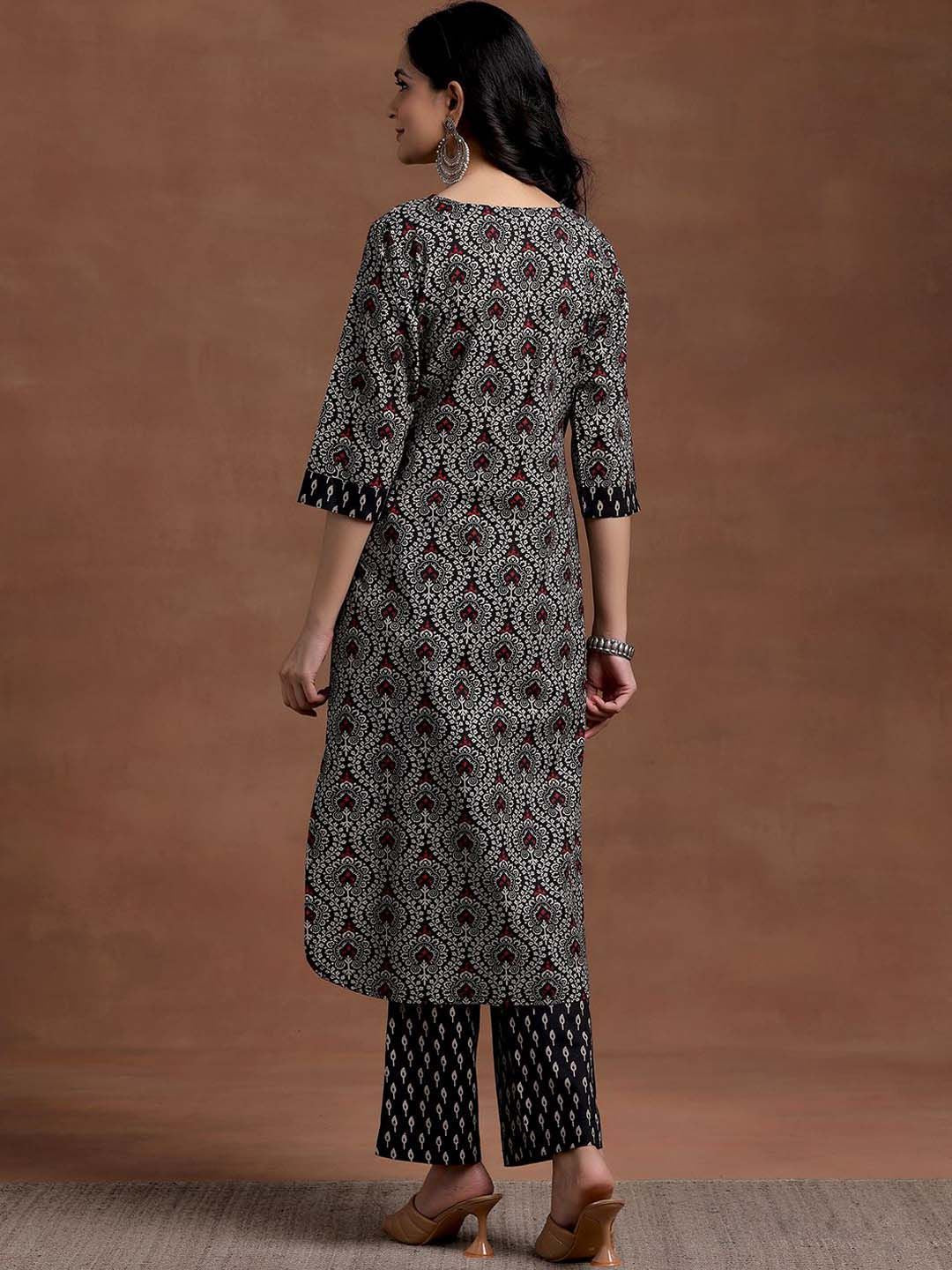 Libas Floral Printed Regular Pure Cotton Kurta with Palazzos