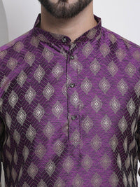 SOJANYA Ethnic Motifs Woven Design Mandarin Collar Jacquard Kurta