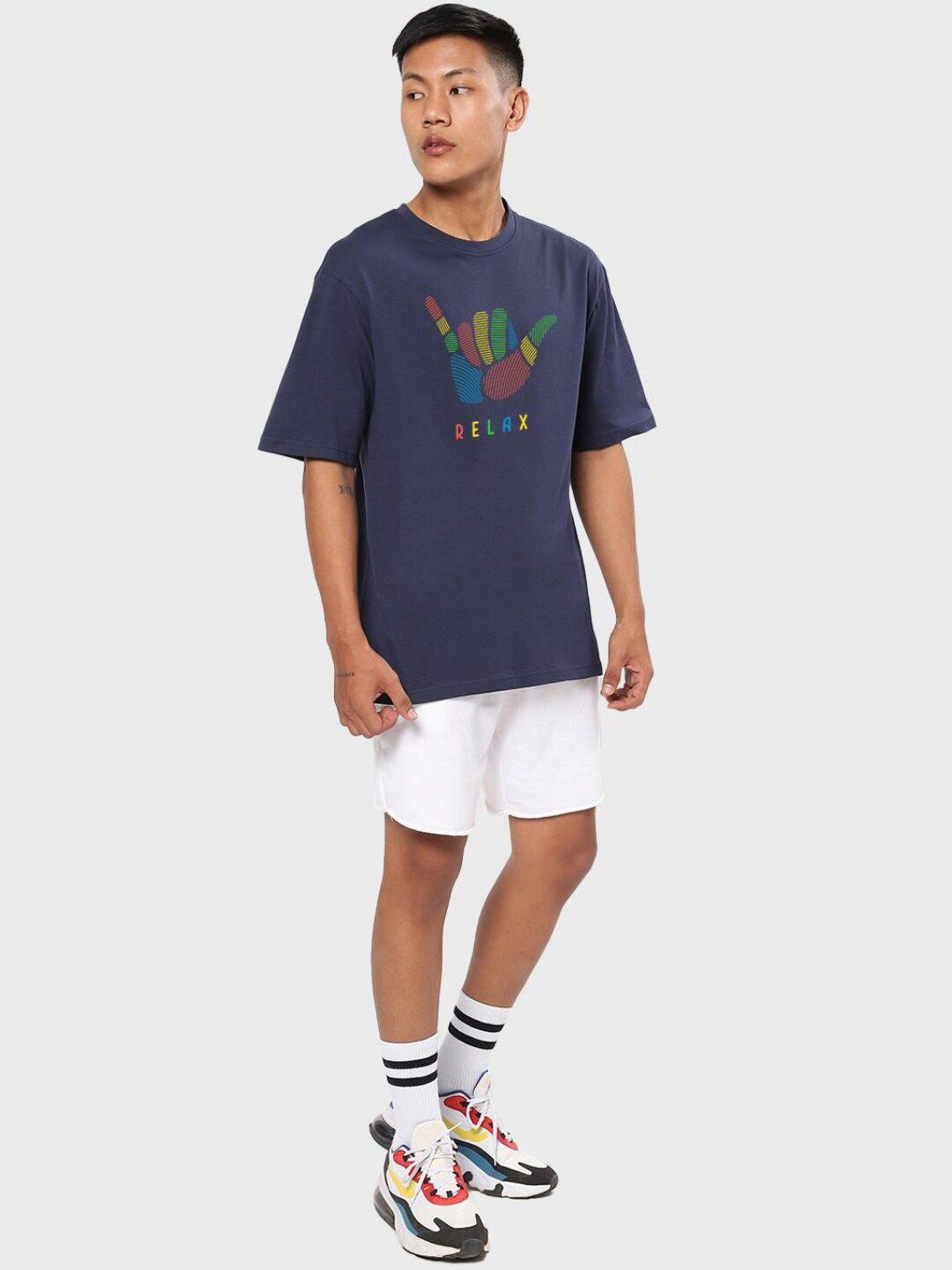 Bewakoof Typography Printed Oversized Fit T-shirt