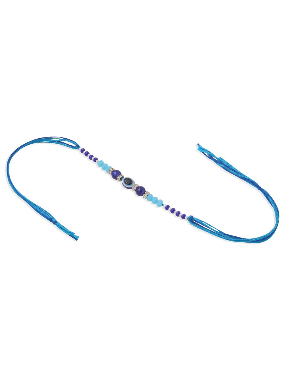 Set NVR 2 Batu &amp; Manik Tiruan Mata Jahat Biru Bhaiya Bhabhi Rakhi dengan Roli Chawal