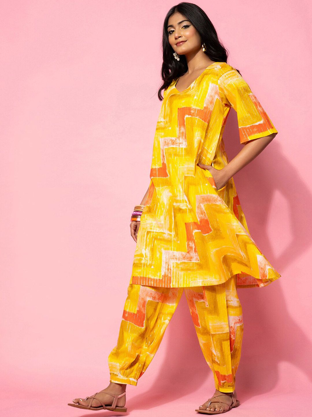 Libas Printed Pure Cotton Kurta with Salwar