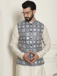 SOJANYA LUXE Jaket Nehru Kolar Mandarin Sulam Lelaki