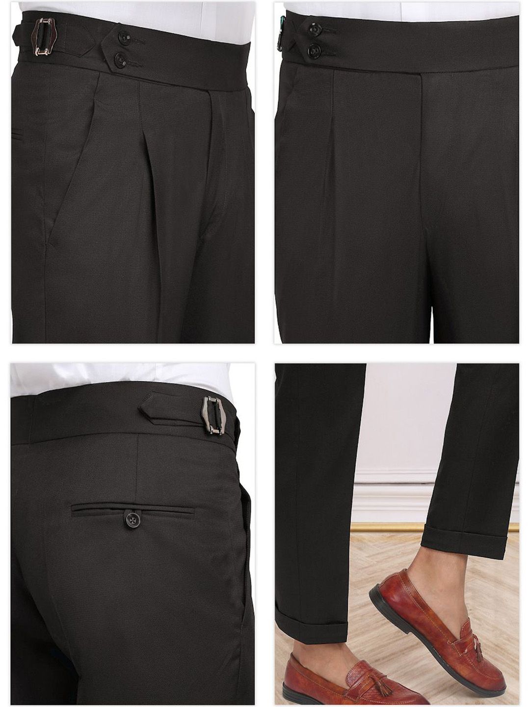 KLOTTHE Men's Dark Brown Slim Fit Gurkha pants