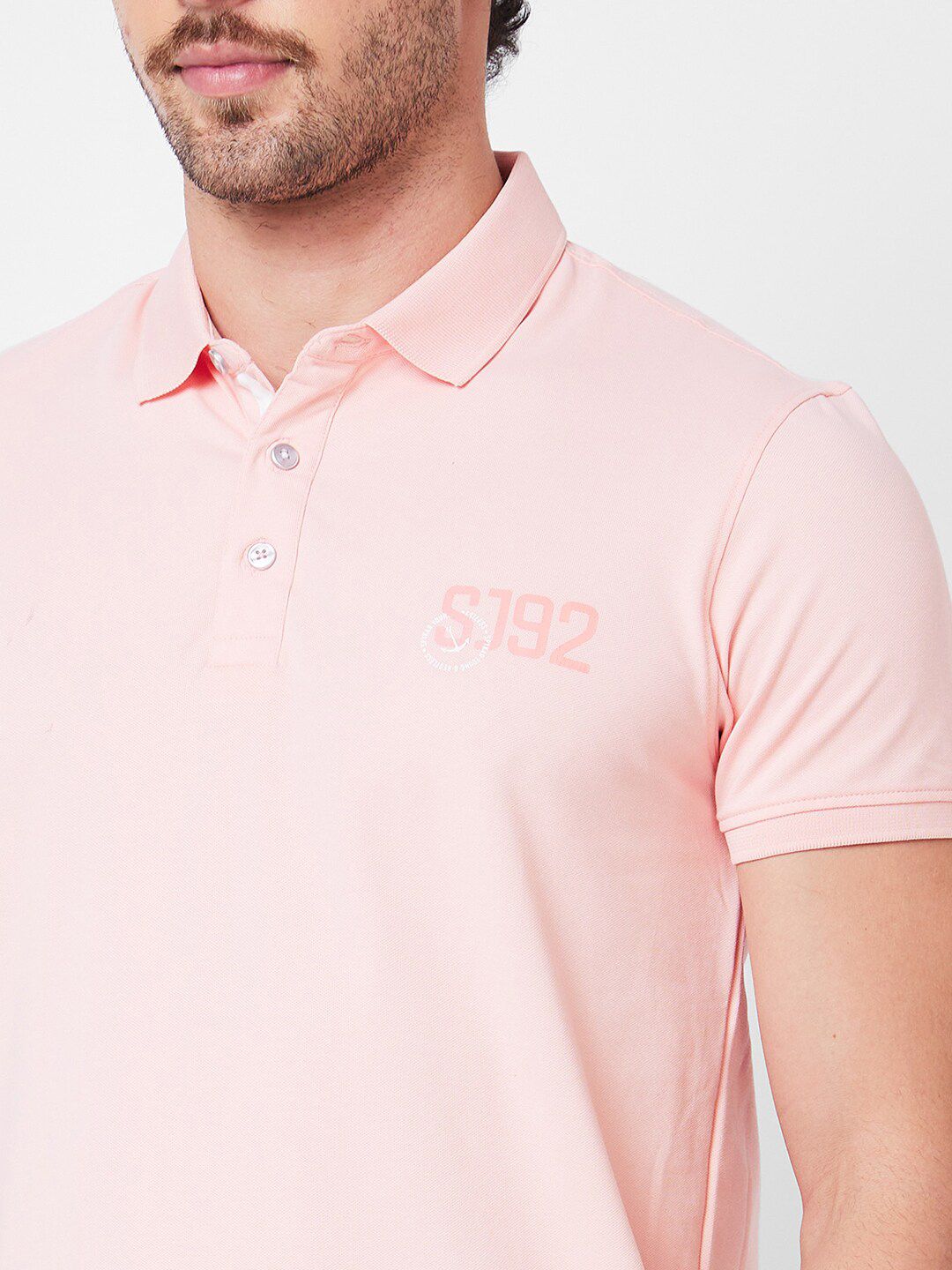 SPYKAR Polo Collar Cotton Slim Fit T-shirt