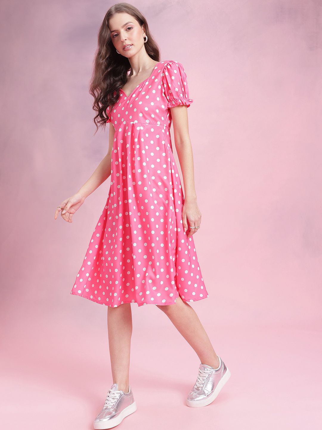 DressBerry Polka Dots Empire Dress