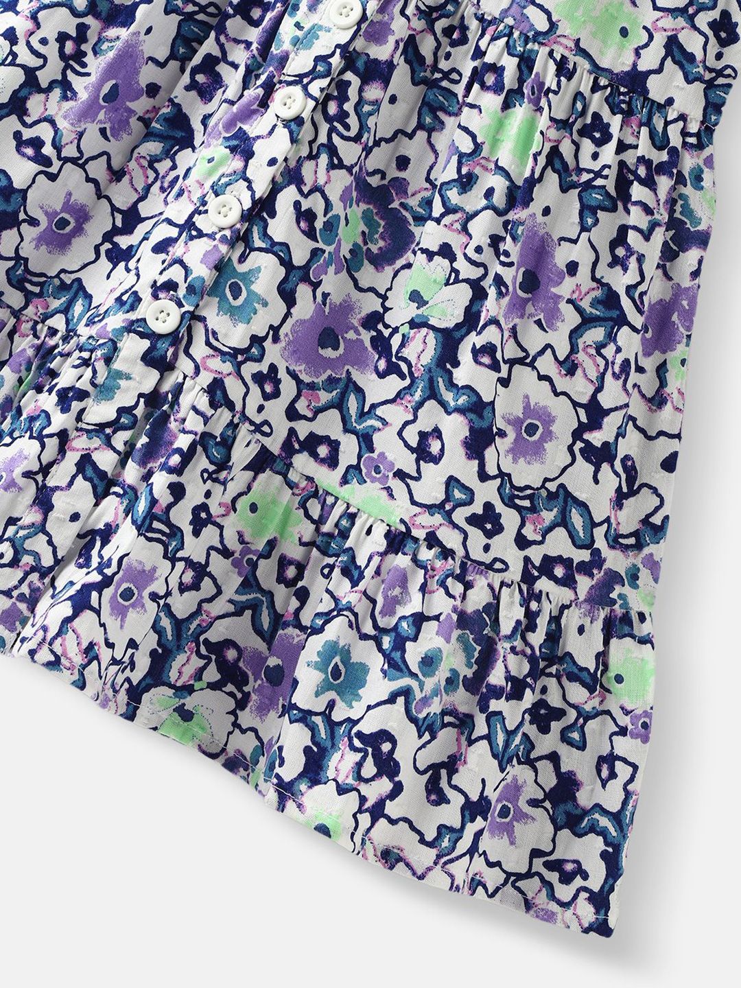 Nauti Nati Girls Floral Printed Knee Length Dress
