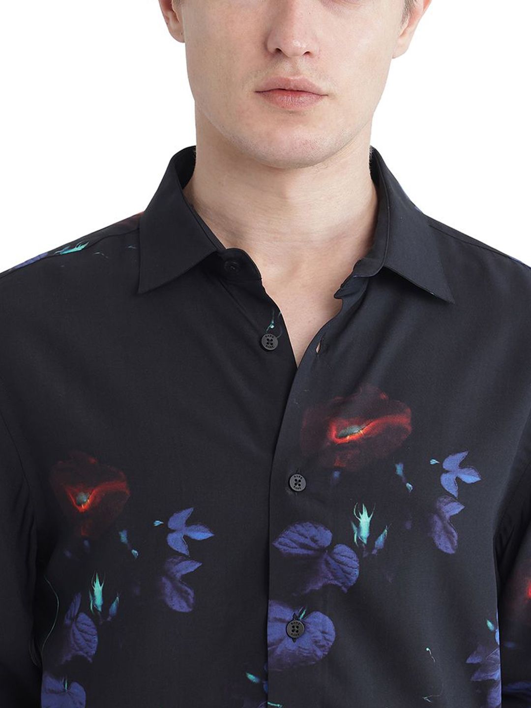 RARE RABBIT Men Comfort Fit  Spread Collar Abstract Printed Casual Shirt