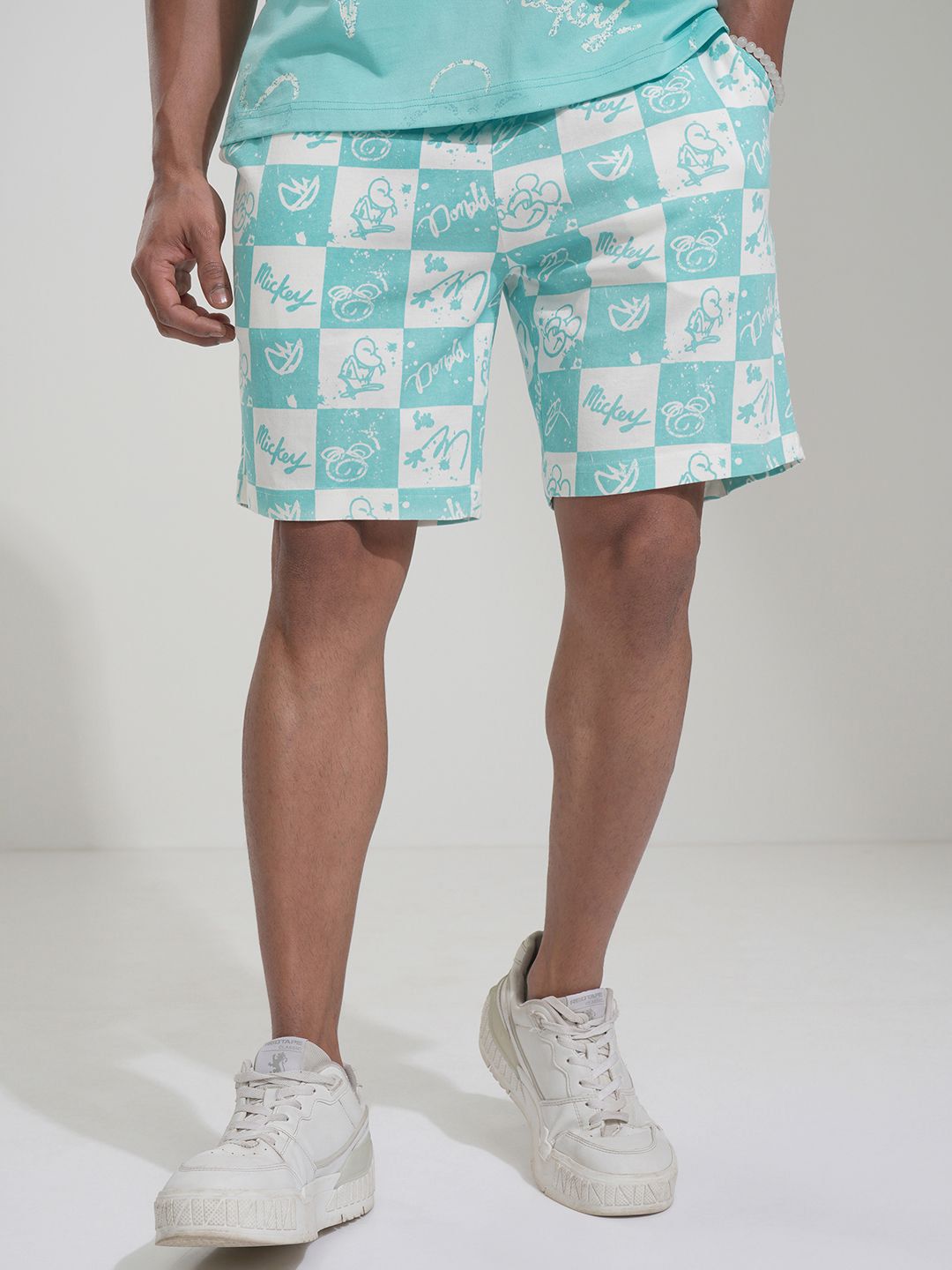 HIGHLANDER Men Humour and Comic Printed Mickey Mouse Loose Fit High-Rise Shorts