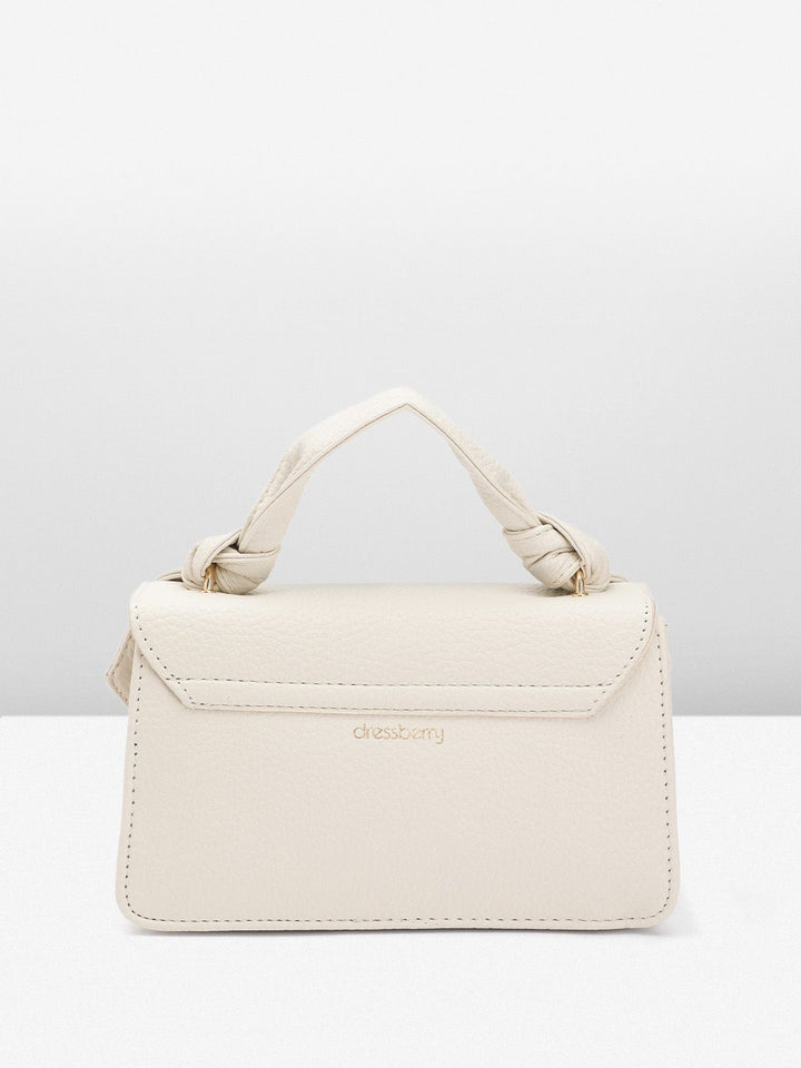 DressBerry Brand Logo Embossed Textured Satchel