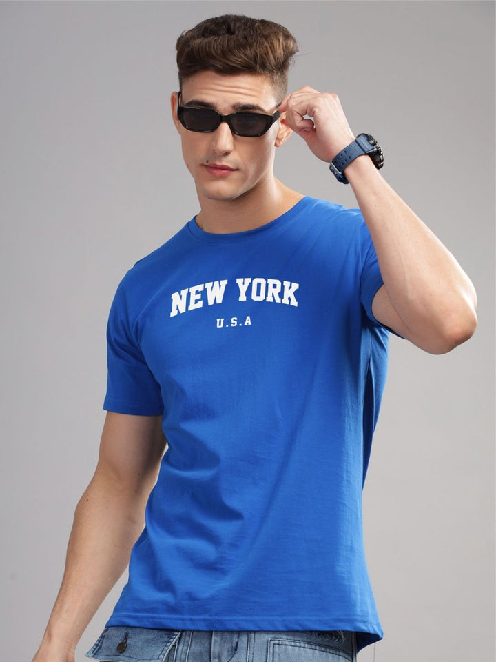 ADRO Men Typography Printed Applique T-shirt